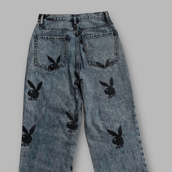 Playboy By Pacsun Mom Jeans Size 25 Button Fly Denim Acid Wash Straight Leg Y2K - Picture 5 of 7